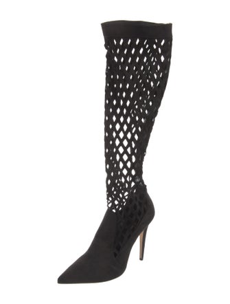 Tamara Mellon Suede Cutout Accent Sock Boots