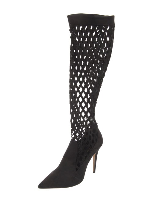 Tamara Mellon Suede Cutout Accent Sock Boots