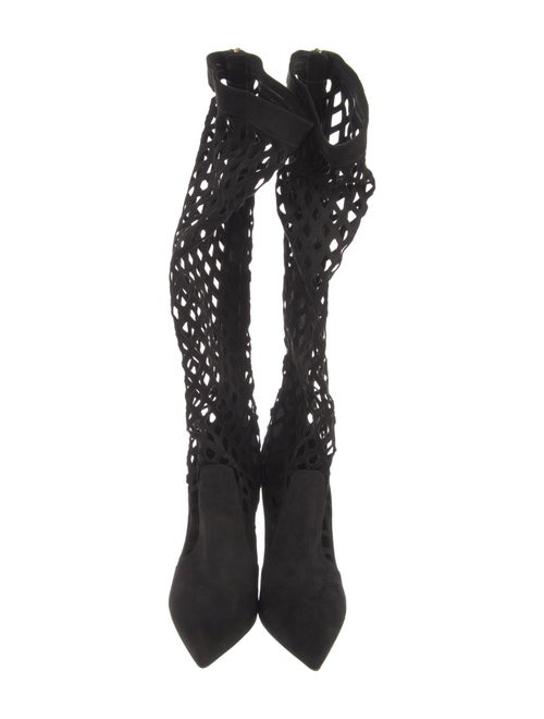 Tamara Mellon Suede Cutout Accent Sock Boots