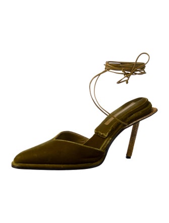 Tamara Mellon Velvet Crystal Embellishments D'Orsay Pumps