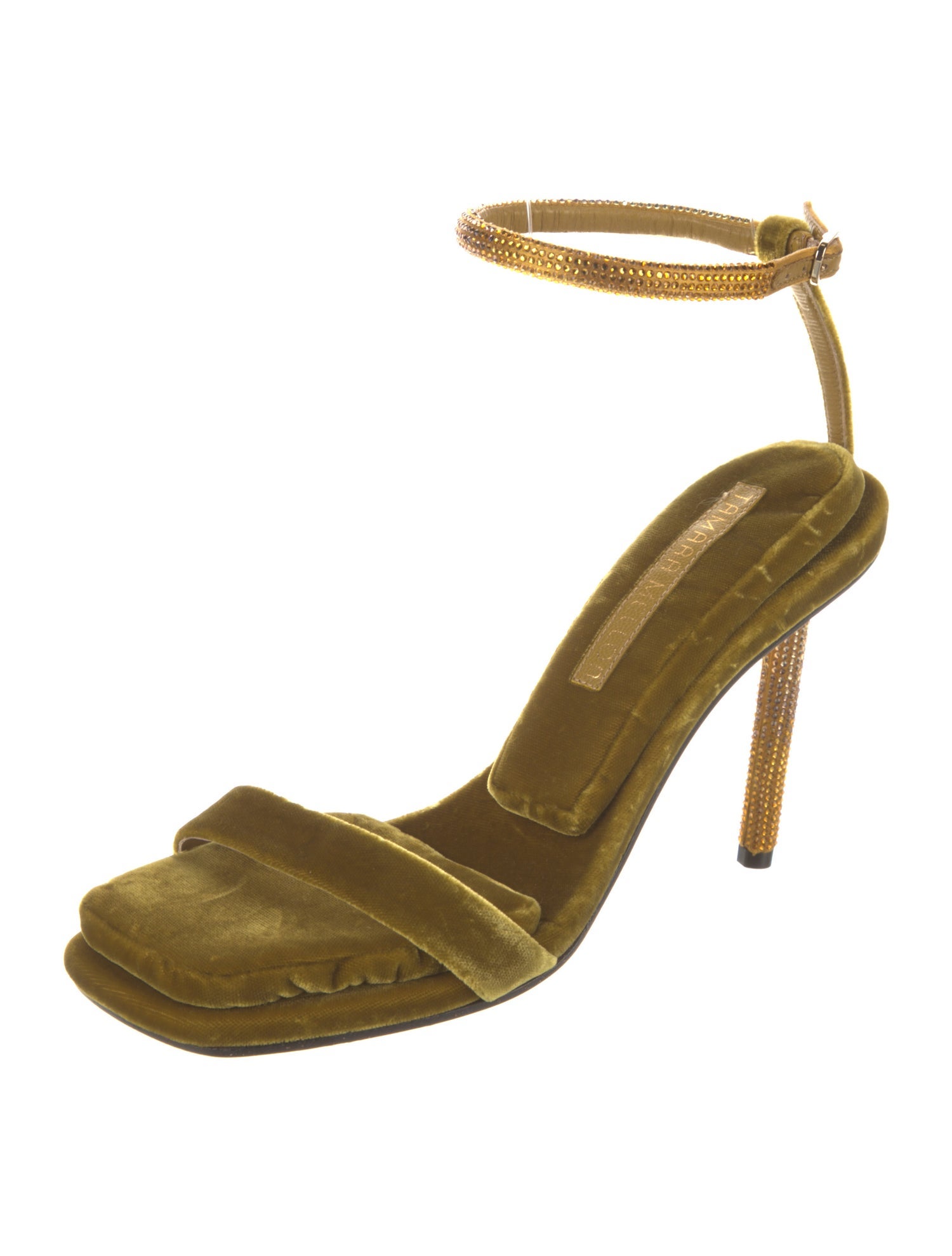 Tamara Mellon Velvet Crystal Embellishments Sandals