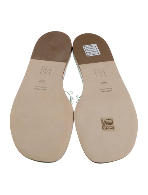 Tamara Mellon Leather Crystal Embellishments Slides