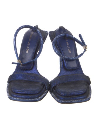 Tamara Mellon Velvet Crystal Embellishments Sandals