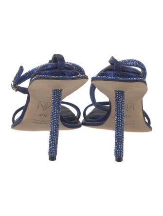 Tamara Mellon Velvet Crystal Embellishments Sandals