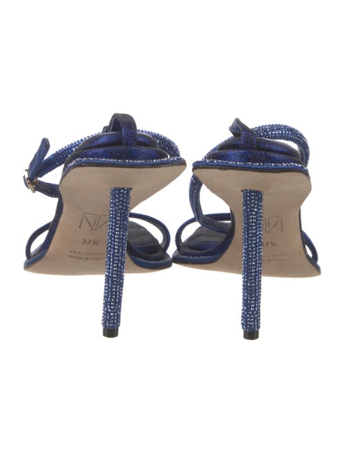 Tamara Mellon Velvet Crystal Embellishments Sandals