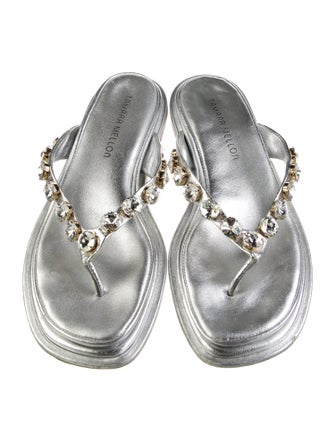 Tamara Mellon Leather Slides