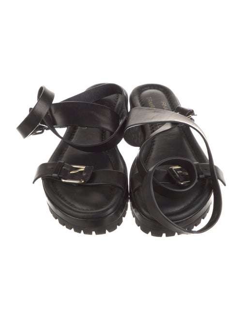 Tamara Mellon Leather Floral Print Slingback Sandals