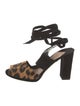 Tamara Mellon Suede Animal Print Sandals