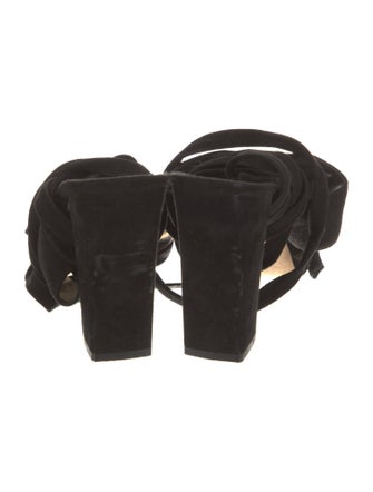 Tamara Mellon Suede Animal Print Sandals