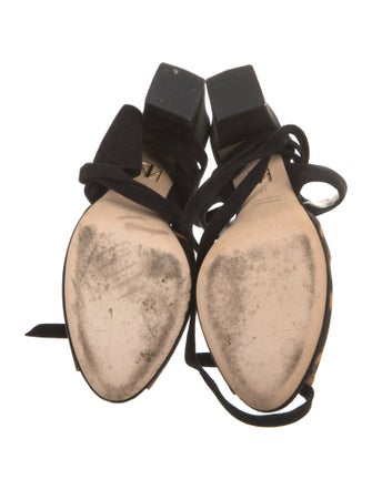 Tamara Mellon Suede Animal Print Sandals