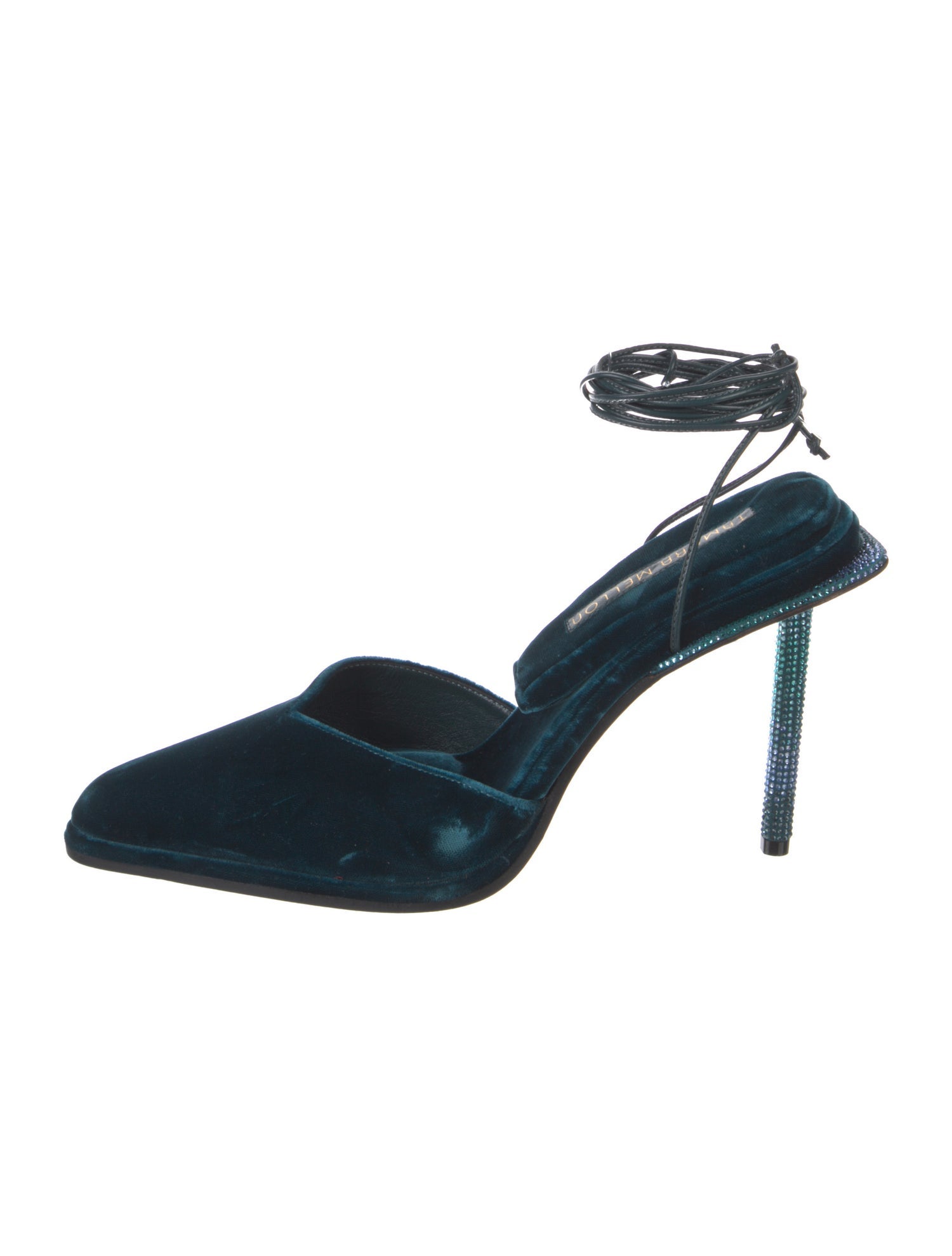 Tamara Mellon Velvet Crystal Embellishments Slingback Pumps