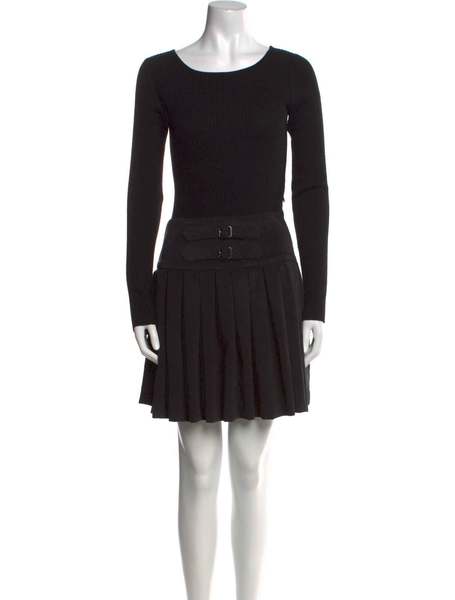 Tamara Mellon Bateau Neckline Mini Dress