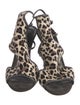 Tamara Mellon Ponyhair Animal Print Slingback Sandals