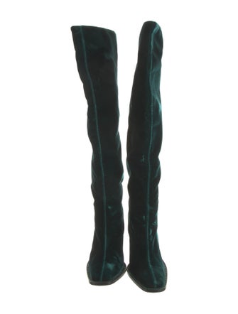 Tamara Mellon Velvet Crystal Embellishments Boots