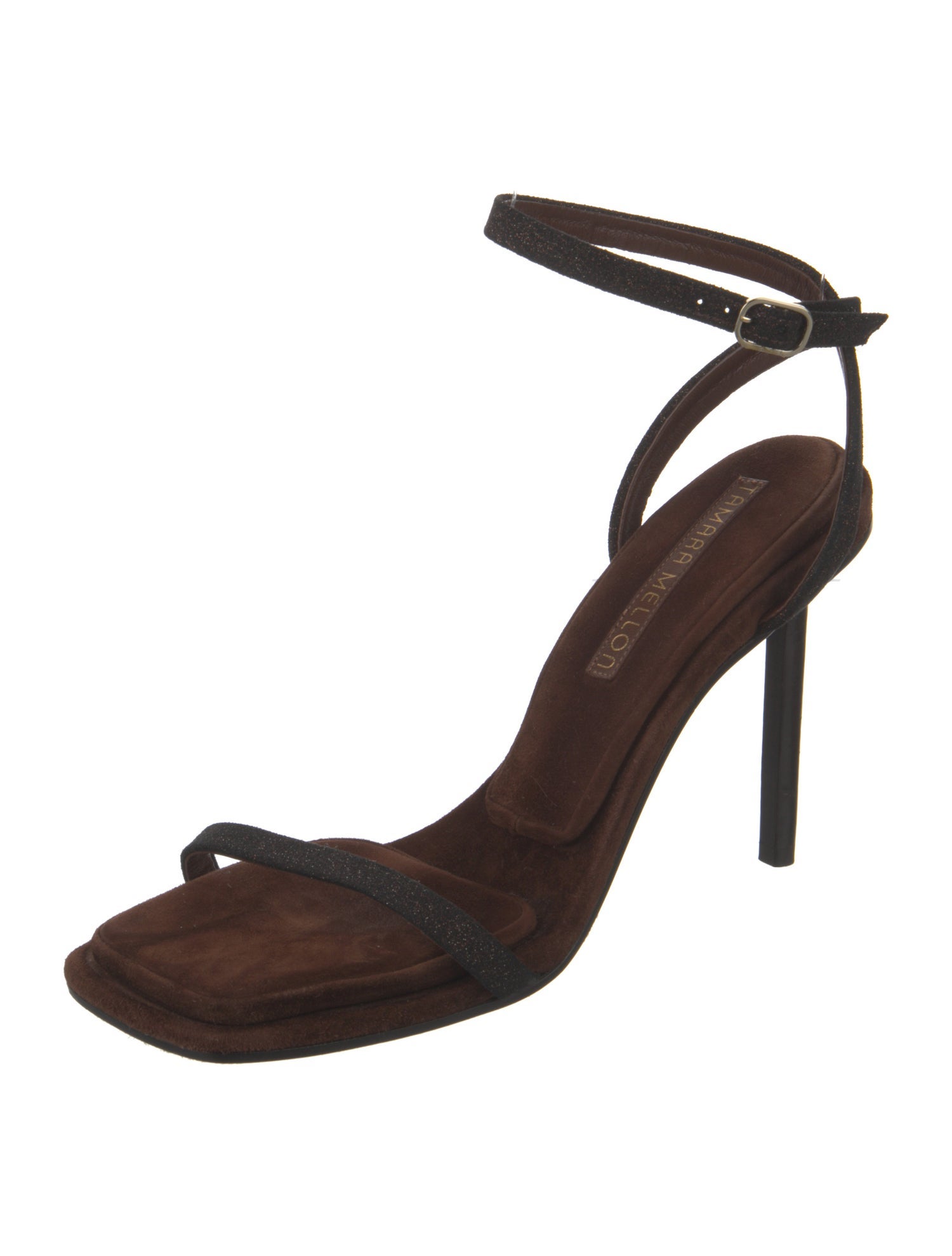 Tamara Mellon Suede Glitter Accents Sandals