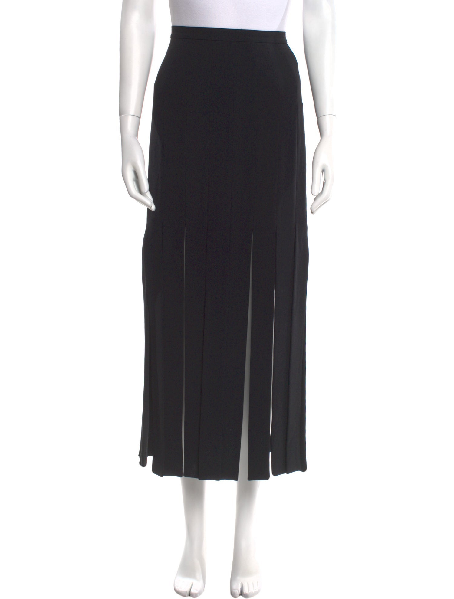 Tamara Mellon Fringe Trim Accent Midi Length Skirt