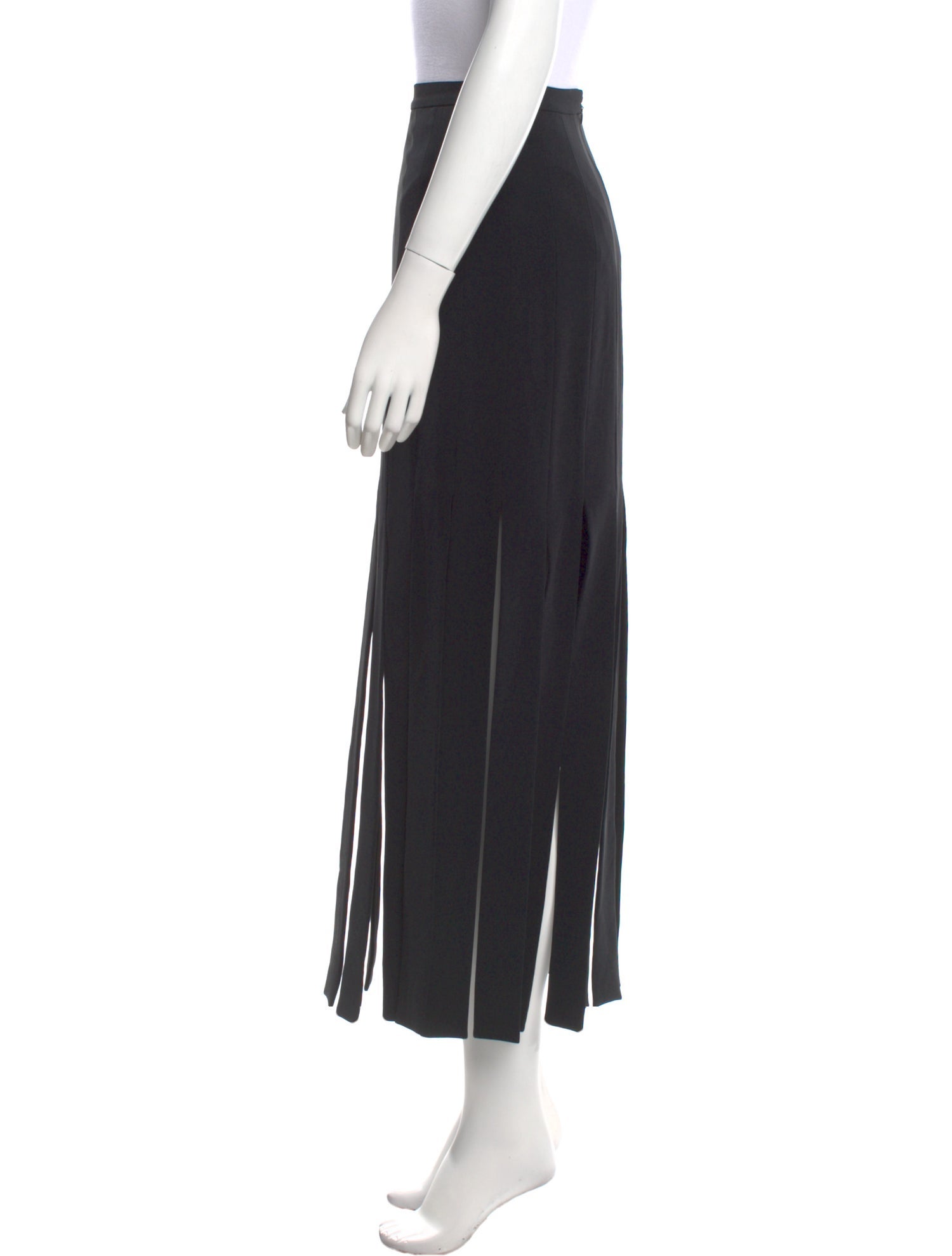 Tamara Mellon Fringe Trim Accent Midi Length Skirt
