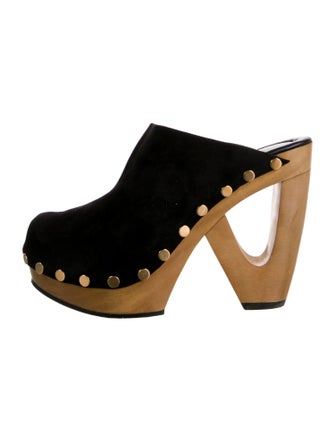 Tamara Mellon Suede Studded Accents Mules