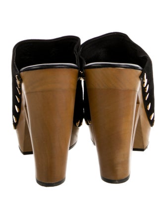 Tamara Mellon Suede Studded Accents Mules