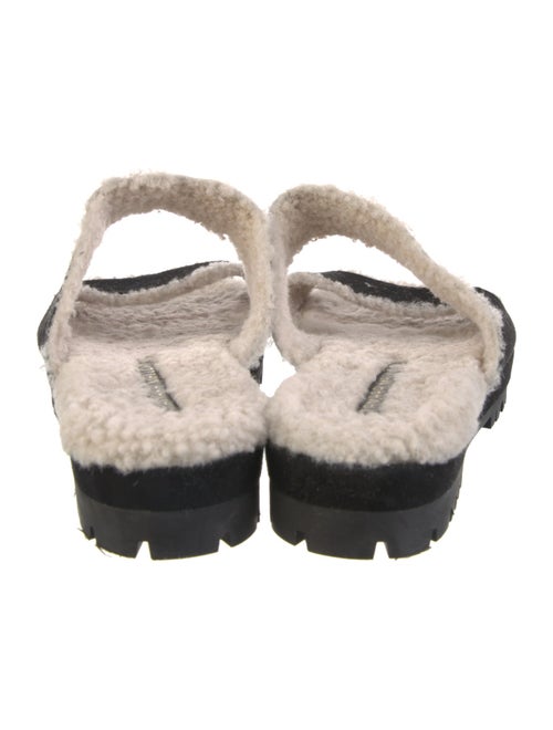 Tamara Mellon Suede Faux Fur Trim Espadrilles