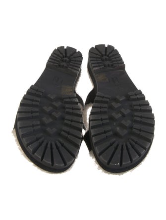 Tamara Mellon Suede Faux Fur Trim Espadrilles