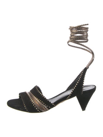 Tamara Mellon Suede Patterned Gladiator Sandals