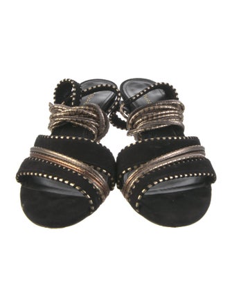 Tamara Mellon Suede Patterned Gladiator Sandals