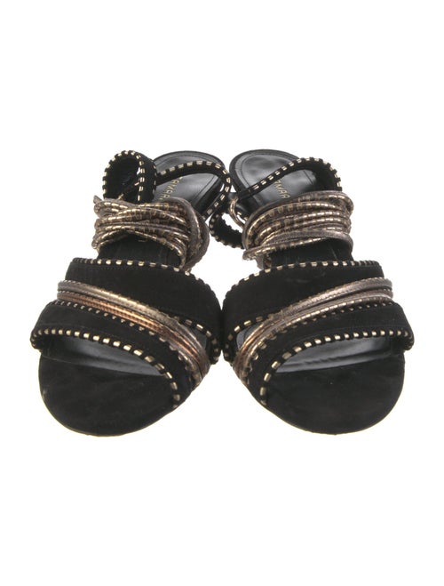 Tamara Mellon Suede Patterned Gladiator Sandals