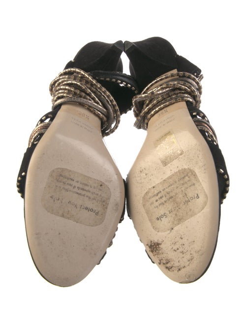 Tamara Mellon Suede Patterned Gladiator Sandals