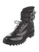 Tamara Mellon Leather Crystal Embellishments Combat Boots