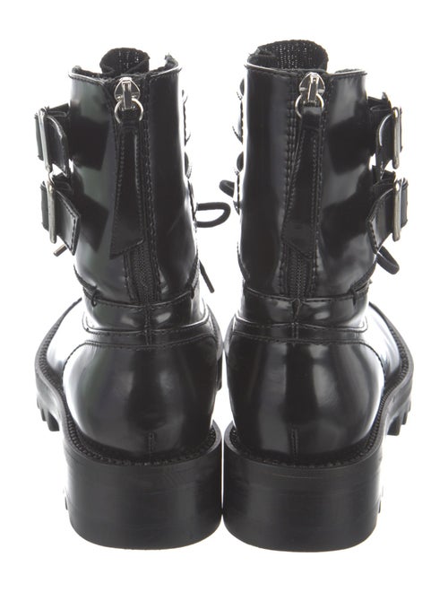 Tamara Mellon Leather Crystal Embellishments Combat Boots