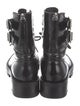 Tamara Mellon Leather Crystal Embellishments Combat Boots