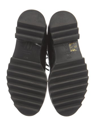 Tamara Mellon Leather Crystal Embellishments Combat Boots