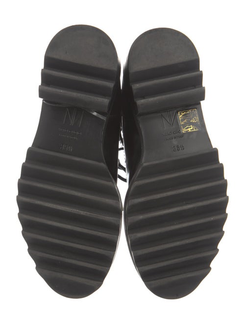 Tamara Mellon Leather Crystal Embellishments Combat Boots