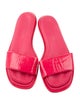 Tamara Mellon Patent Leather Ruffle Embellishment Slides