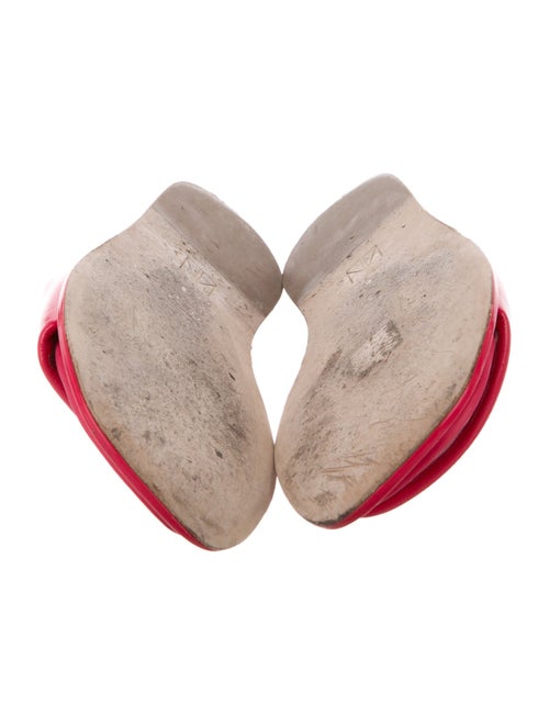 Tamara Mellon Patent Leather Ruffle Embellishment Slides