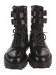 Tamara Mellon Patent Leather Crystal Embellishments Combat Boots