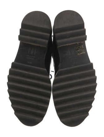 Tamara Mellon Patent Leather Crystal Embellishments Combat Boots