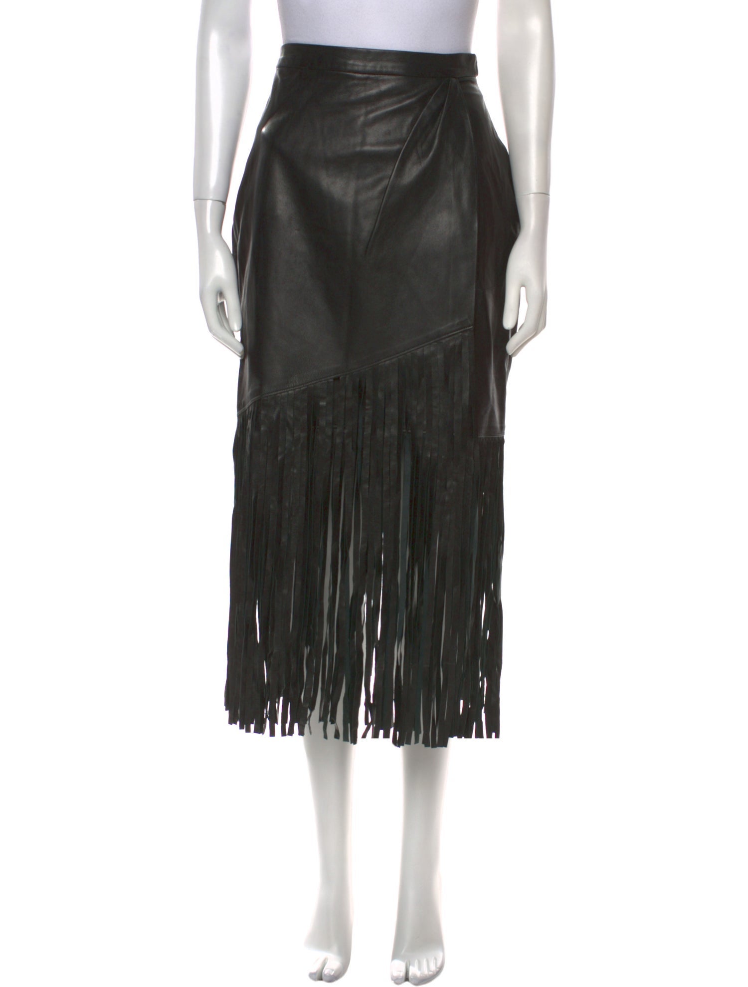 Tamara Mellon Leather Midi Length Skirt
