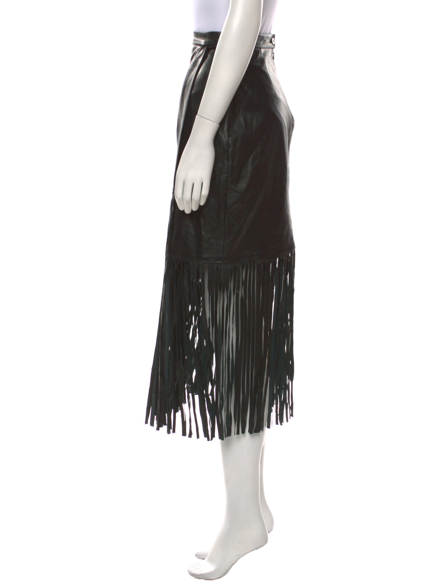 Tamara Mellon Leather Midi Length Skirt