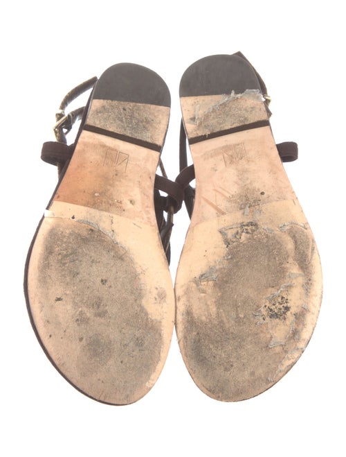 Tamara Mellon Embossed Leather Animal Print T-Strap Sandals