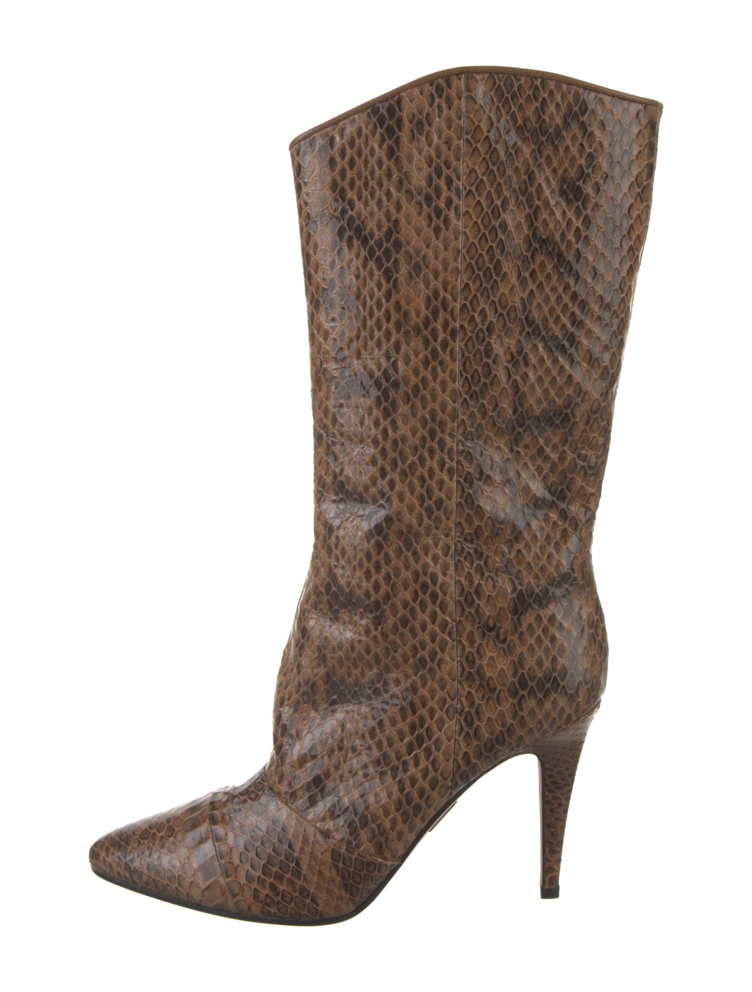 Tamara Mellon Snakeskin Animal Print Western Boots