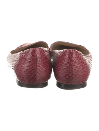 Tamara Mellon Snakeskin Animal Print Loafers