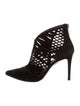 Tamara Mellon Suede Lasercut Accents Lace-Up Boots