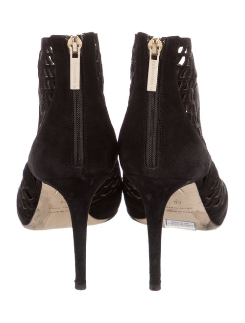 Tamara Mellon Suede Lasercut Accents Lace-Up Boots