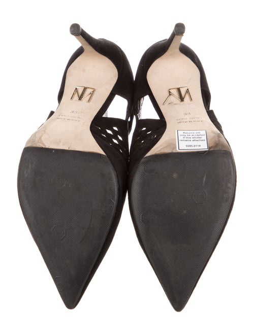 Tamara Mellon Suede Lasercut Accents Lace-Up Boots