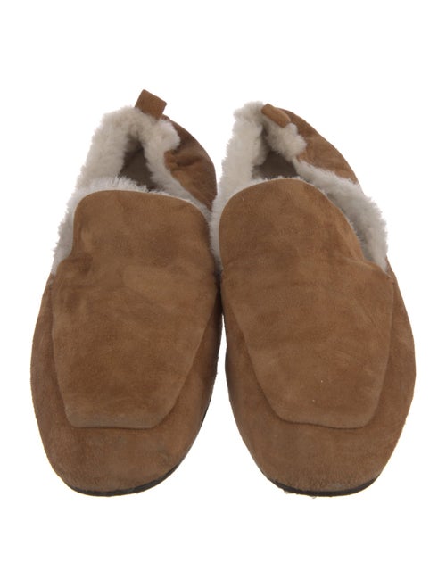 Tamara Mellon Suede Fur Trim Flats