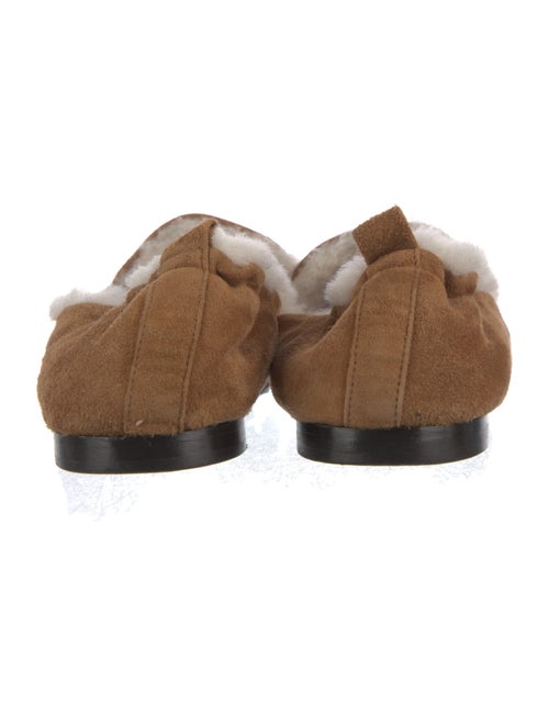 Tamara Mellon Suede Fur Trim Flats