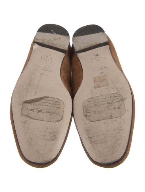 Tamara Mellon Suede Fur Trim Flats