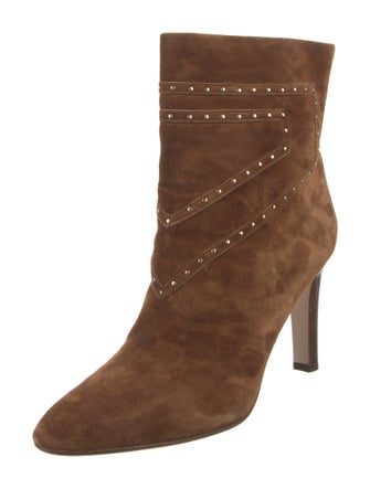 Tamara Mellon Suede Studded Accents Boots